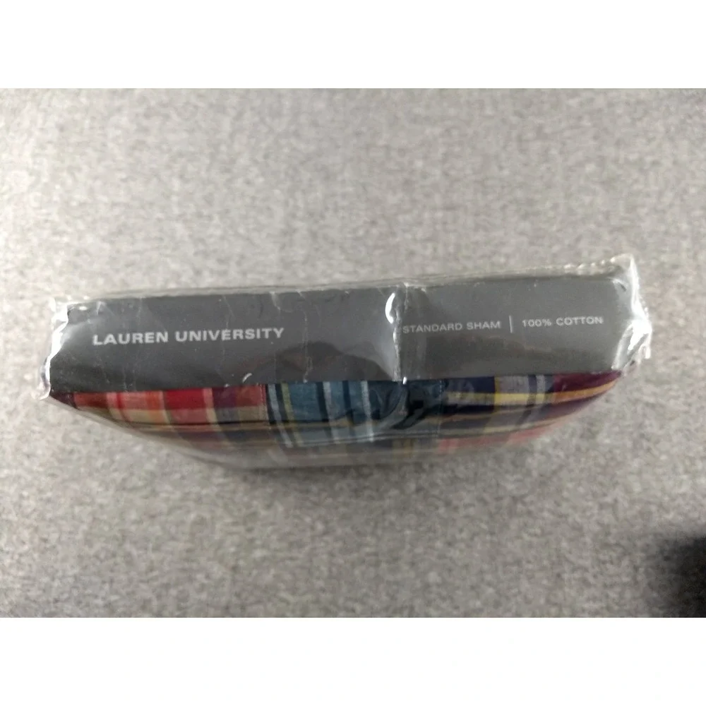 Ralph‎ Lauren Standard Sham University Layne Cotton Patchwork Madras Plaid NEW